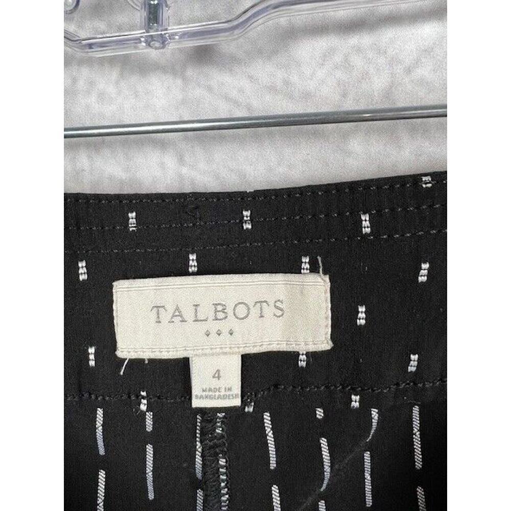 Talbots Pull On Viscose Straight Leg Black with White Embroidered Pants Sz 4 - Picture 5 of 7